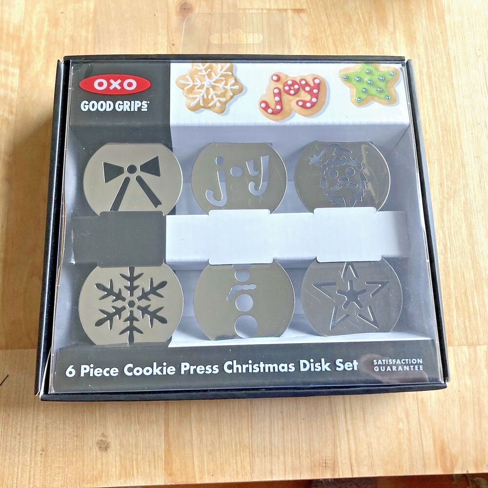 OXO Good Grips 6 Piece Cookie Press Disk Set Christmas Disk Set New In Box